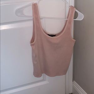 cropped light pink tank top